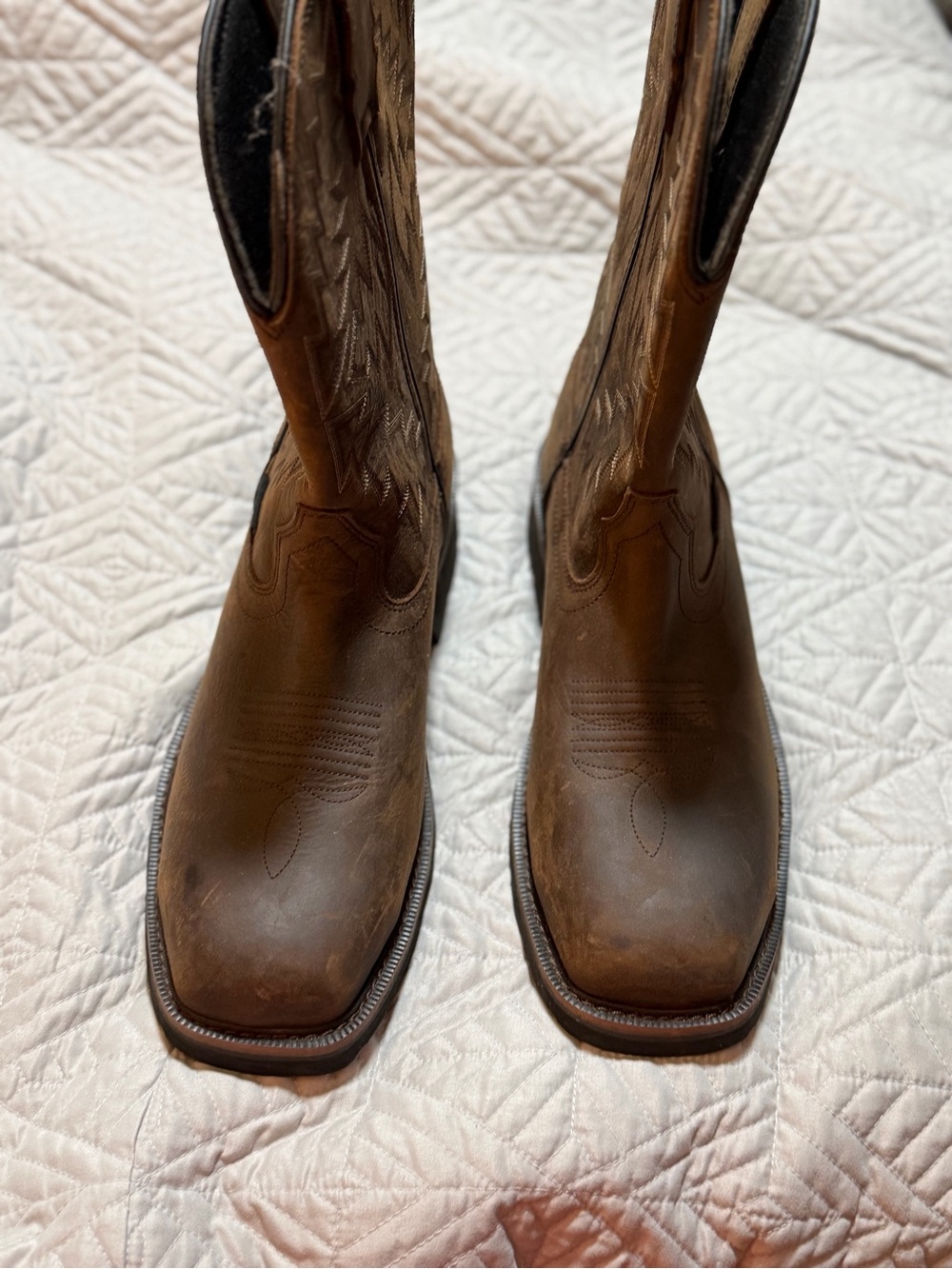 Men's Brown Leather Cowboy Boots - Classic Western Style